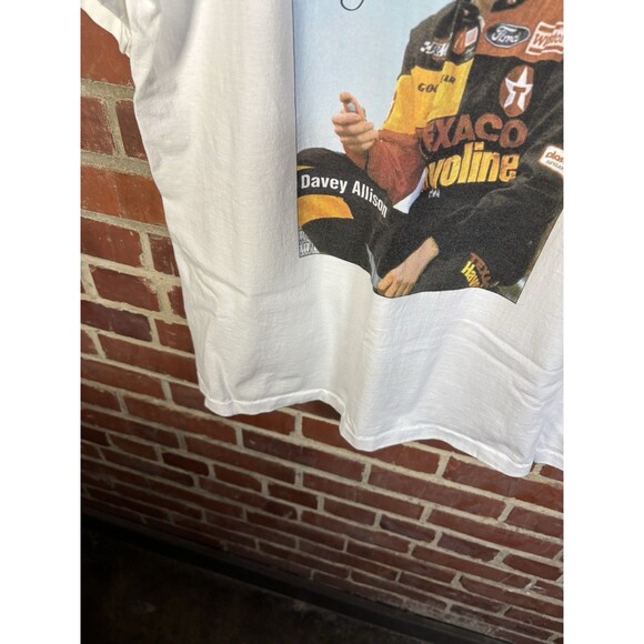 Vintage 90s Davey Allison Shirt Single Stitch Double Sided Nascar Adult XL - Picture 3 of 9